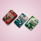 Set of 3 printed fabric booty bands by Kosha Yoga Co for glute, leg and hip workouts