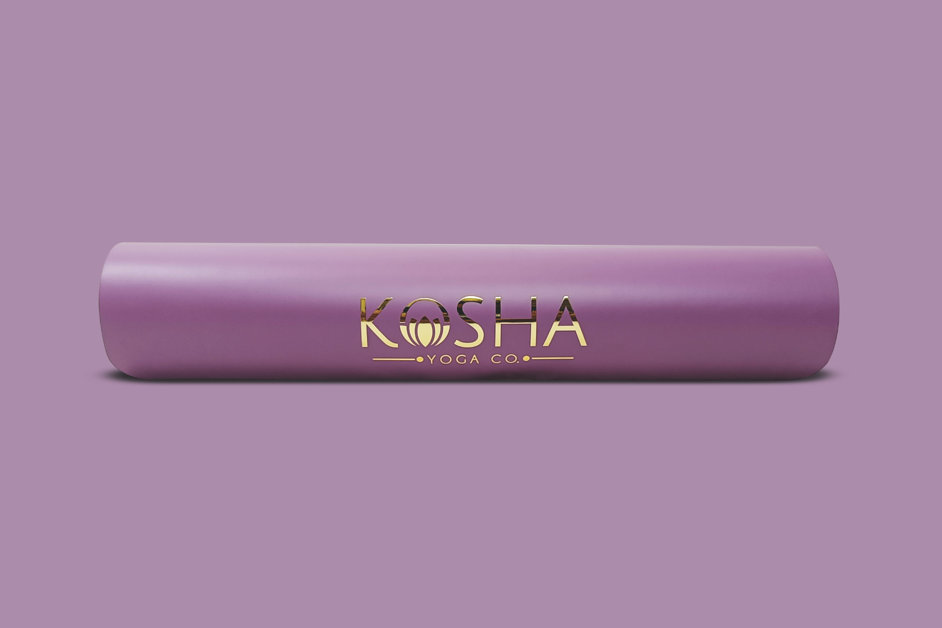 Sweat Absorbent Non Slip Rubber Yoga Mat With Alignment Lines In Purple Colour By Kosha Yoga Co