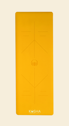 yellow yoga mat with alignment lines rubber yoga mat