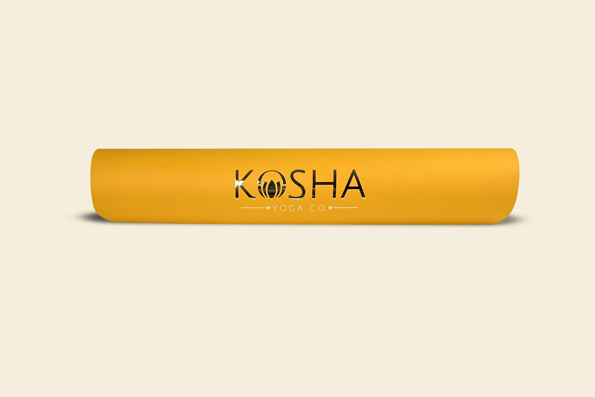 Sweat Absorbent Non Slip Rubber Yoga Mat With Alignment Lines In Orange Yellow Colour By Kosha Yoga Co