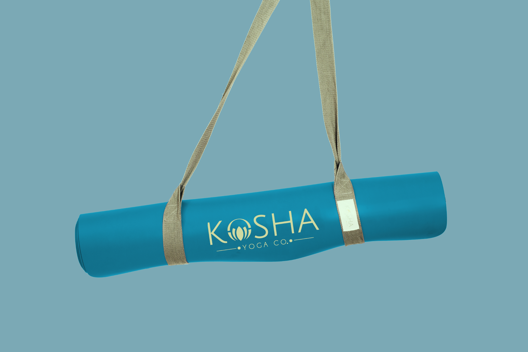 Sweat Absorbent Non Slip Rubber Yoga Mat With Alignment Lines for men and women By Kosha Yoga Co