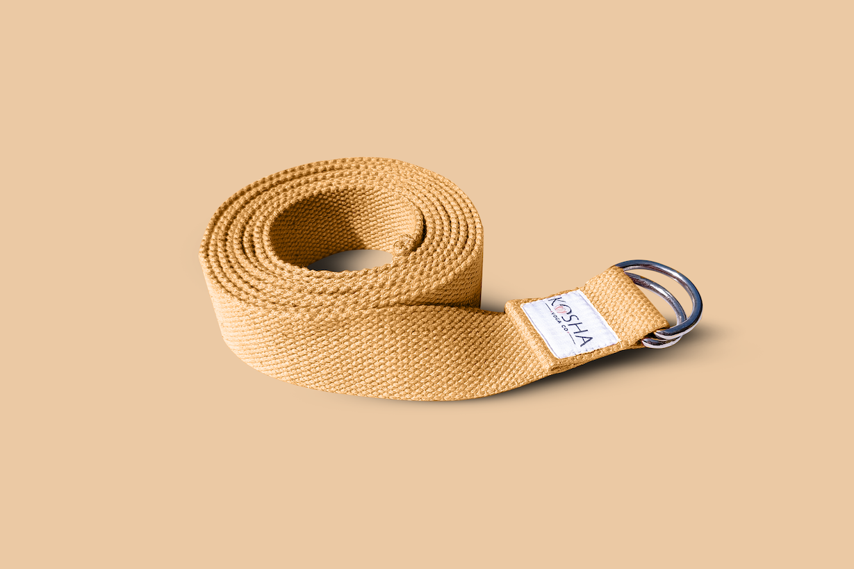 Organic cotton stretching strap for yoga by kosha yoga co