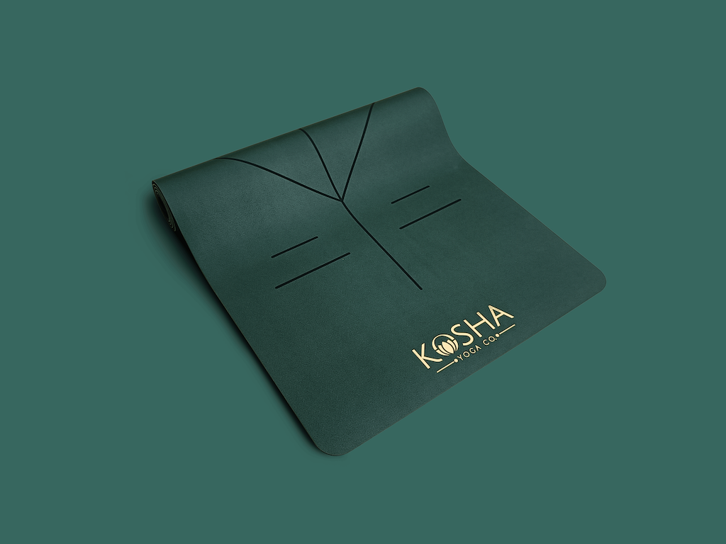 yoga mat with alignment lines rubber green yoga mat