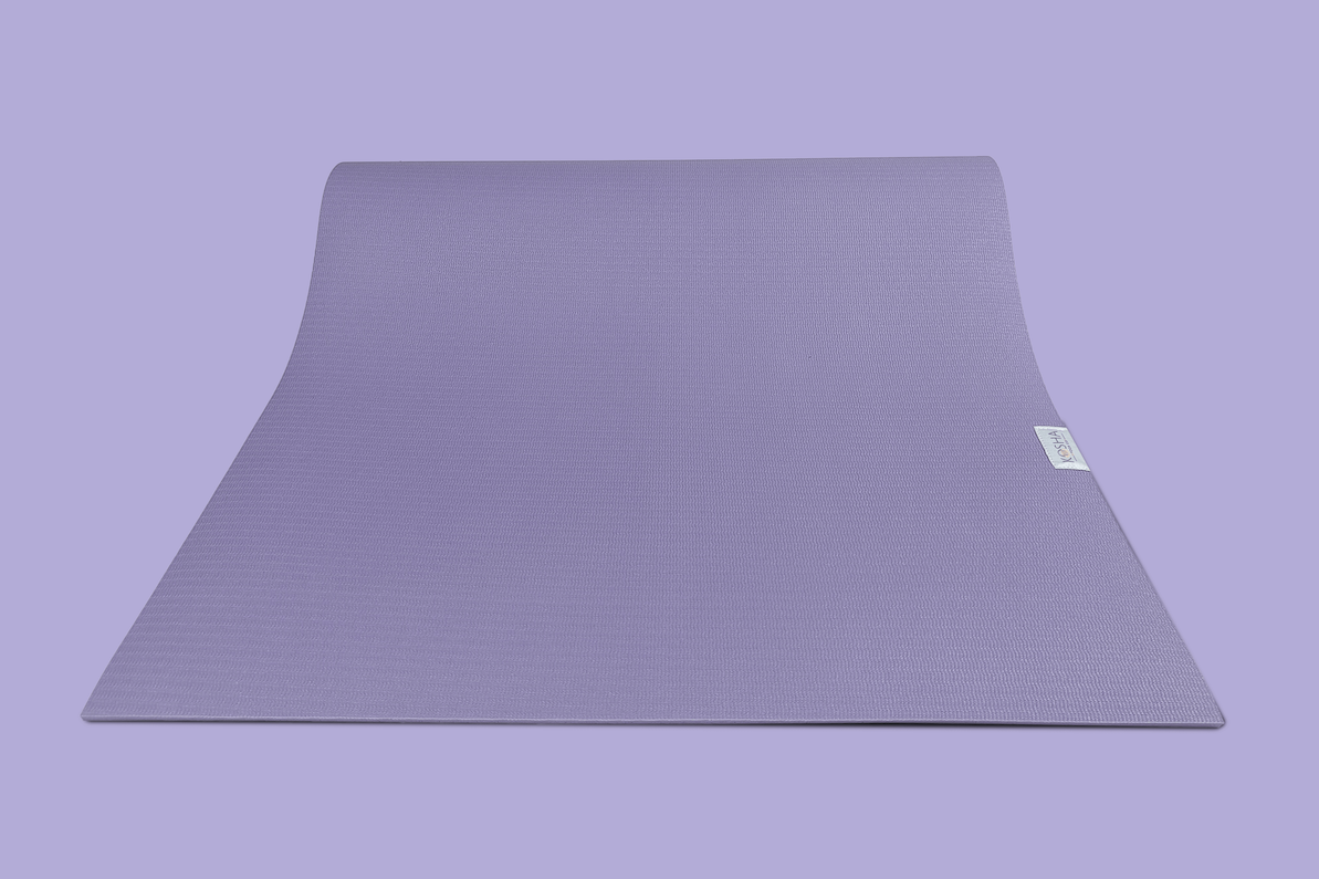 washable workout pilates and exercise mat by kosha yoga co in purple colour