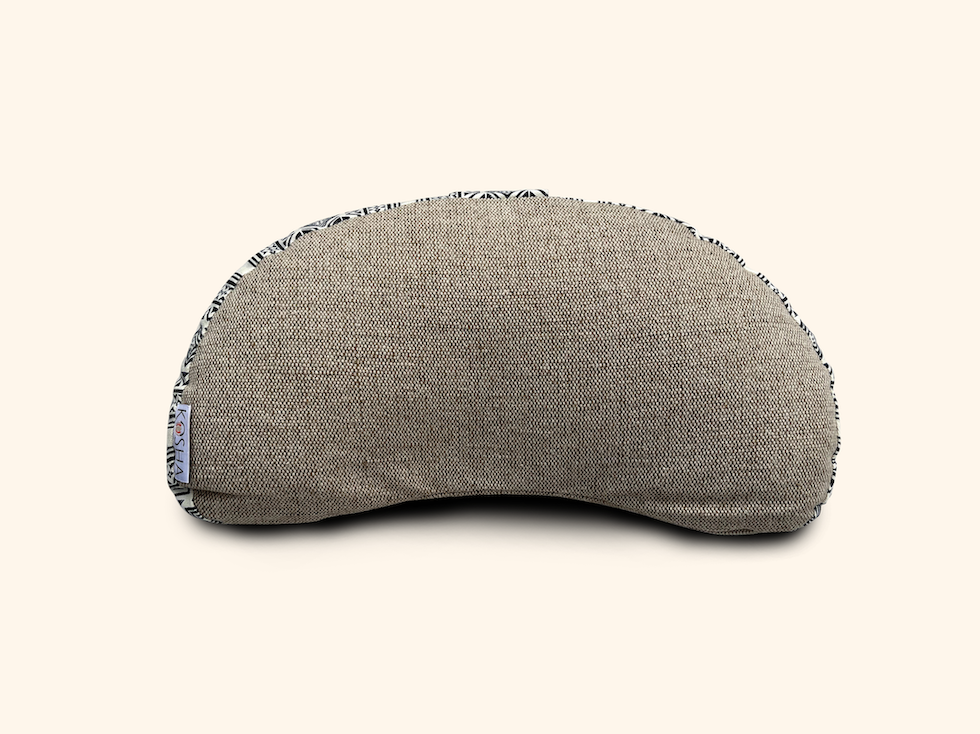 half moon shaped meditation cushion with organic filling by kosha yoga