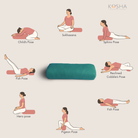 use a yoga bolster for yin yoga and restorative yoga poses pine green colour 