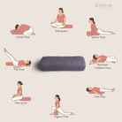 use a yoga bolster for yin yoga and restorative yoga poses in mauve purple cream brown natural colour