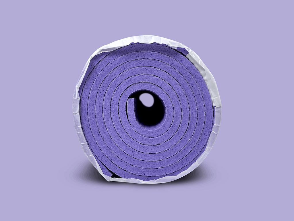 purple colour 7mm thick yoga and exercise mat by kosha yoga co with lifetime warranty