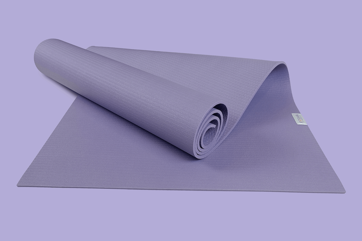 purple colour reversible yoga mat for weights shoes cardio and home workoutss