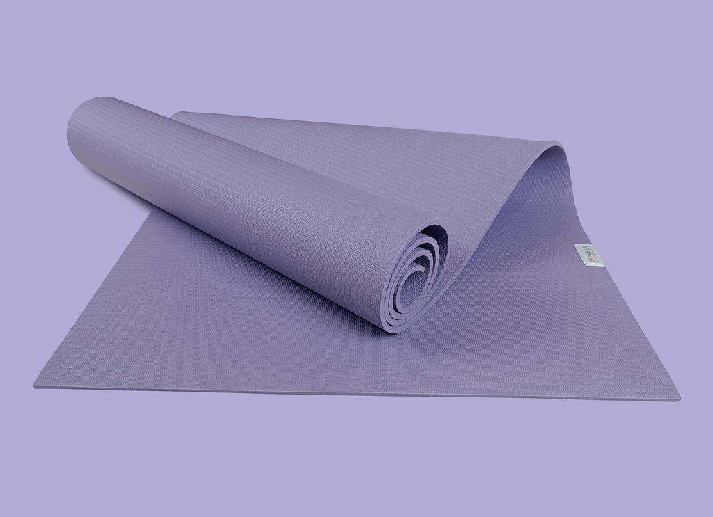 purple colour reversible yoga mat for weights shoes cardio and home workoutss