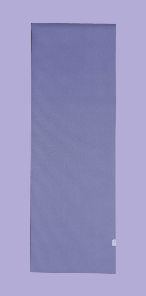 extra long thick and durable exercise mat by kosha yoga co in purple colour