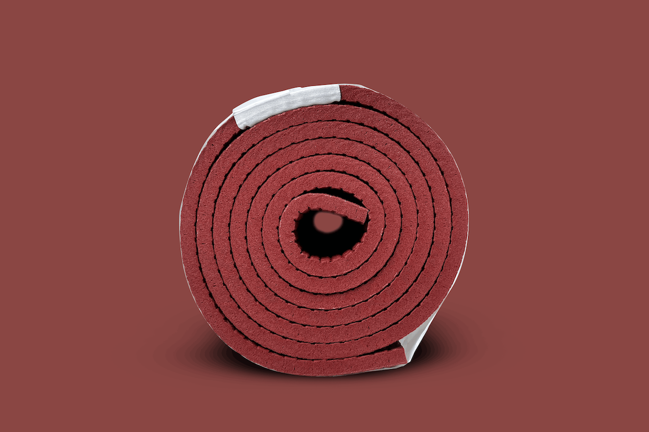red colour 7mm thick yoga and exercise mat by kosha yoga co with lifetime warranty