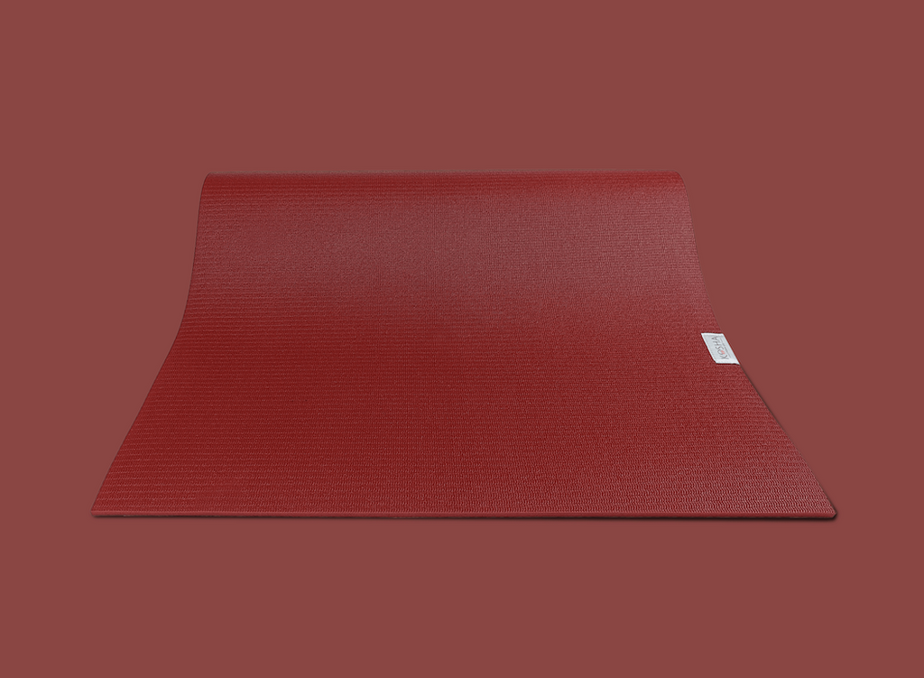 washable workout pilates and exercise mat by kosha yoga co in red colour