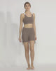 Nude Yoga shorts and sports bra co-ord set by kosha yoga co from recycled materials
