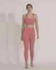 Pink yoga pants and sports bra co-ord set by kosha yoga co from recycled materials