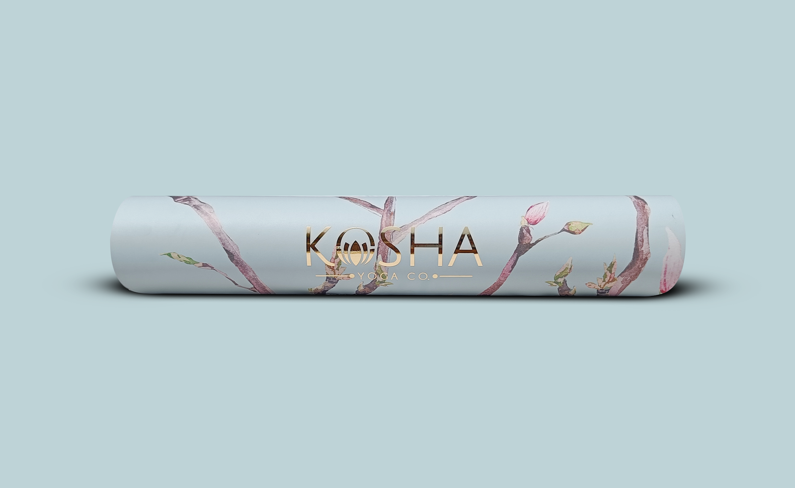 Green yoga mat With flowers Print Which Is Sweat Absorbent Non Slip Yoga Mat By Kosha Yoga Co