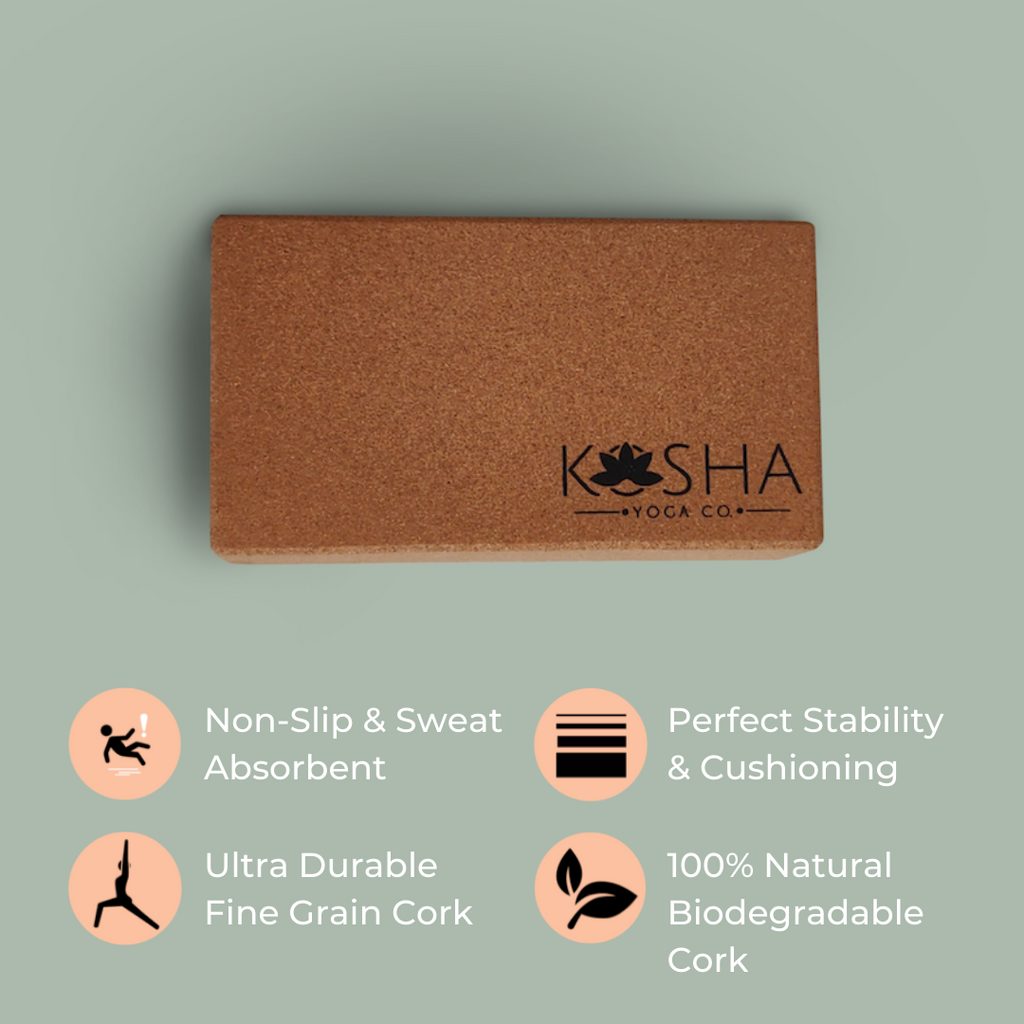 Yoga Blocks Bricks By Kosha Yoga Co. India Non Slip Sweat Absorbent Eco-friendly