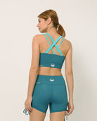 Yoga set with sports bra and shorts by kosha yoga co in green