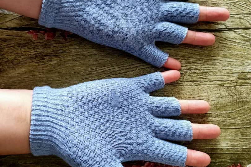 Non slip, sweat absorbent free size yoga gloves and socks by kosha yoga co