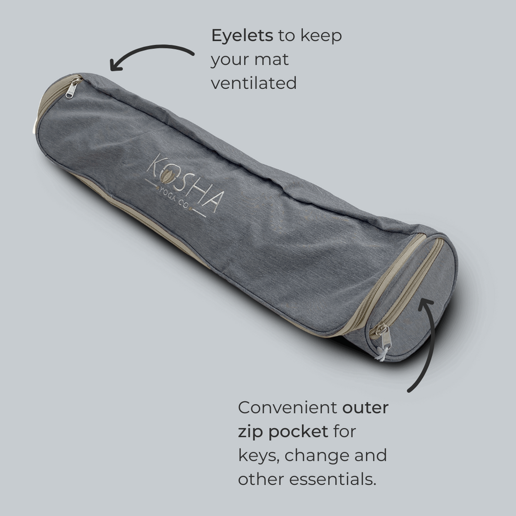 Yoga mat bag with pockets for all yoga mats by kosha yoga co