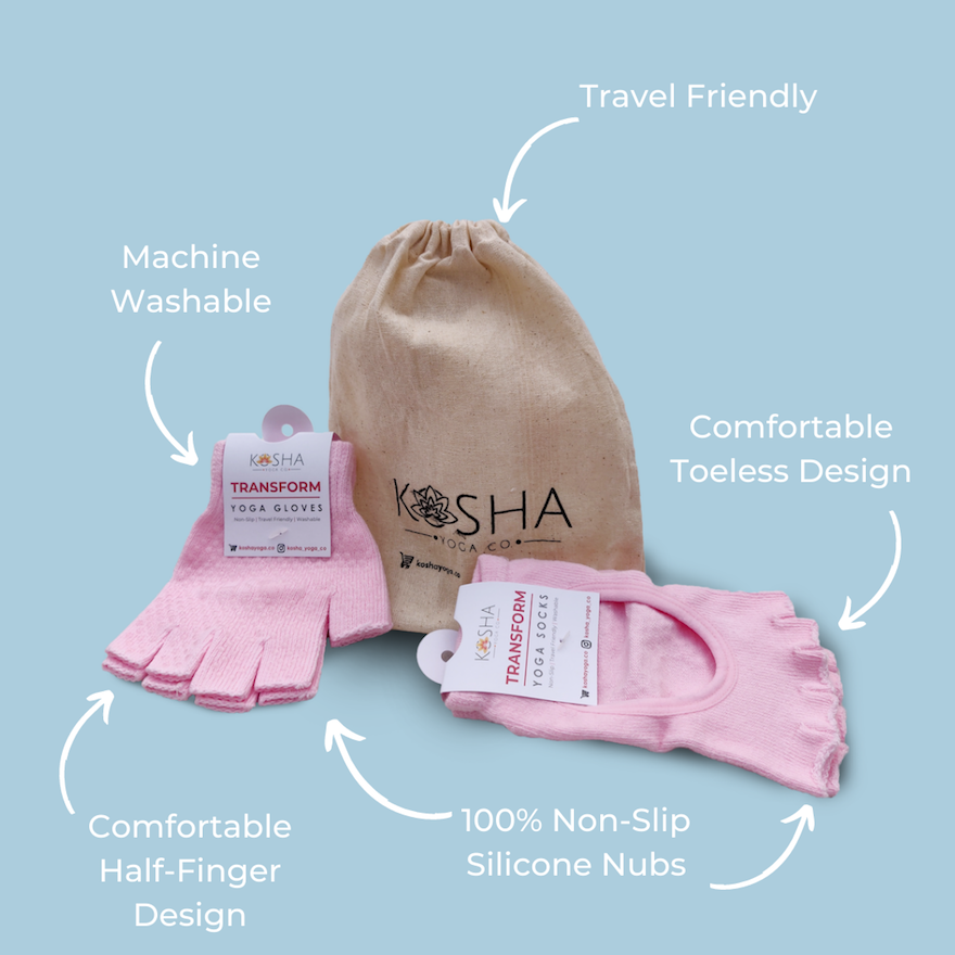 Yoga Gloves & Socks  Non Slip & Sweat Absorbent – Kosha Yoga Co.