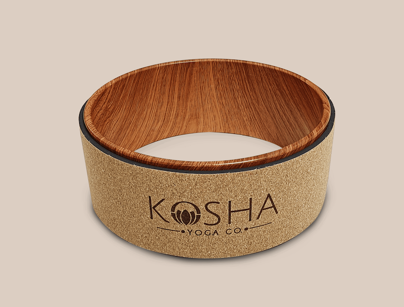 Kosha Yoga Co Yoga Wheel Non Slip Natural Cork Wood PU