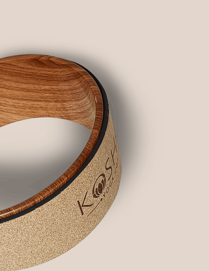 Kosha Yoga Co Yoga Wheel Non Slip Natural Cork Wood PU