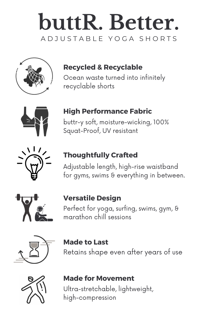 Yoga shorts with adjustable length made in india by kosha yoga co